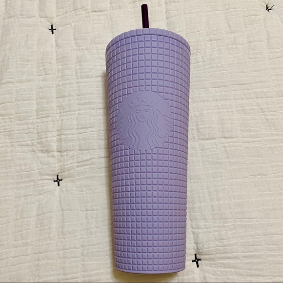 ✨SOLD✨Starbucks Lilac Grid Studded Tumbler